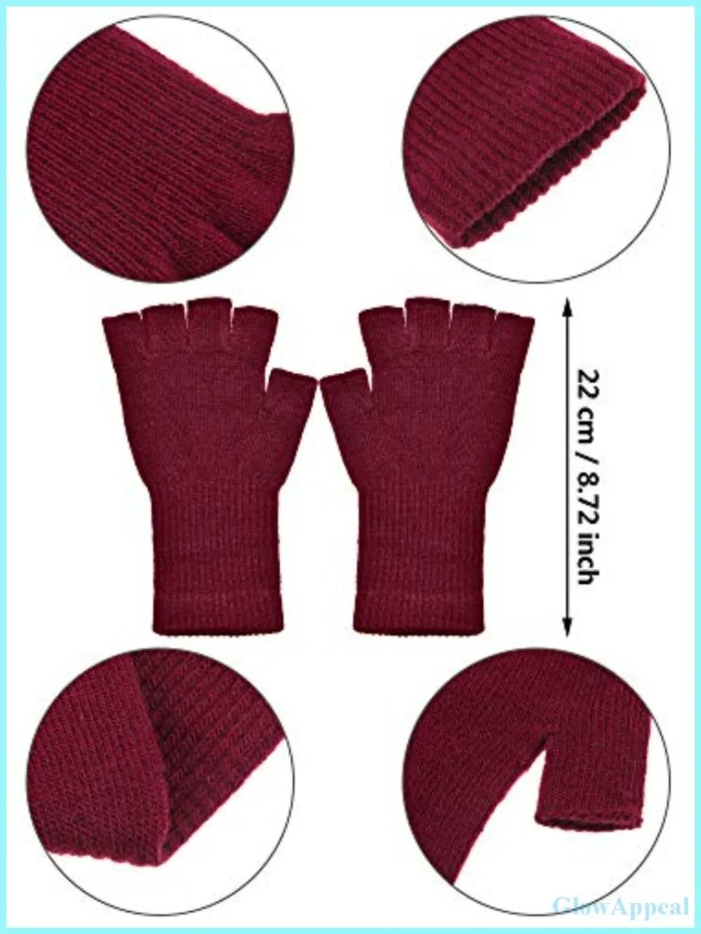 Fingerless Winter Gloves 4/6/9 Pairs Knit Typing Half Finger Long Cuff Warm